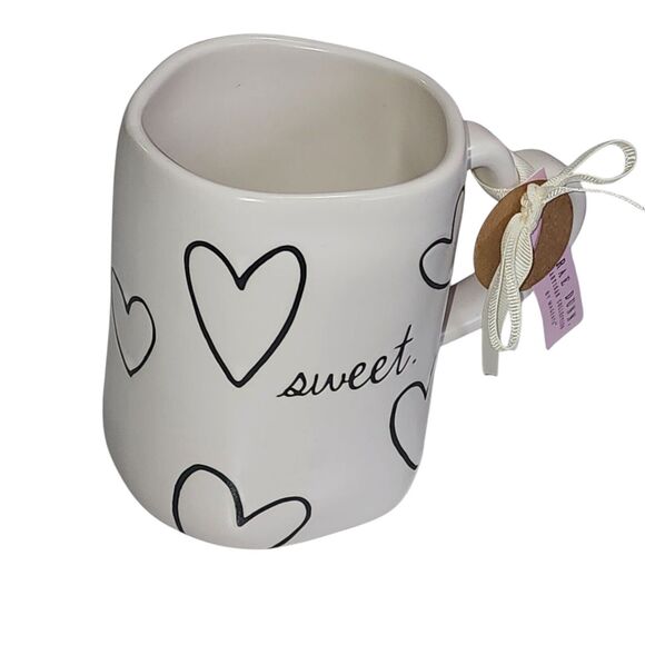 Rae Dunn Sweet Hearts Ivory‎ Ceramic Coffee Mug 16oz Double Sided Design - Picture 9 of 10